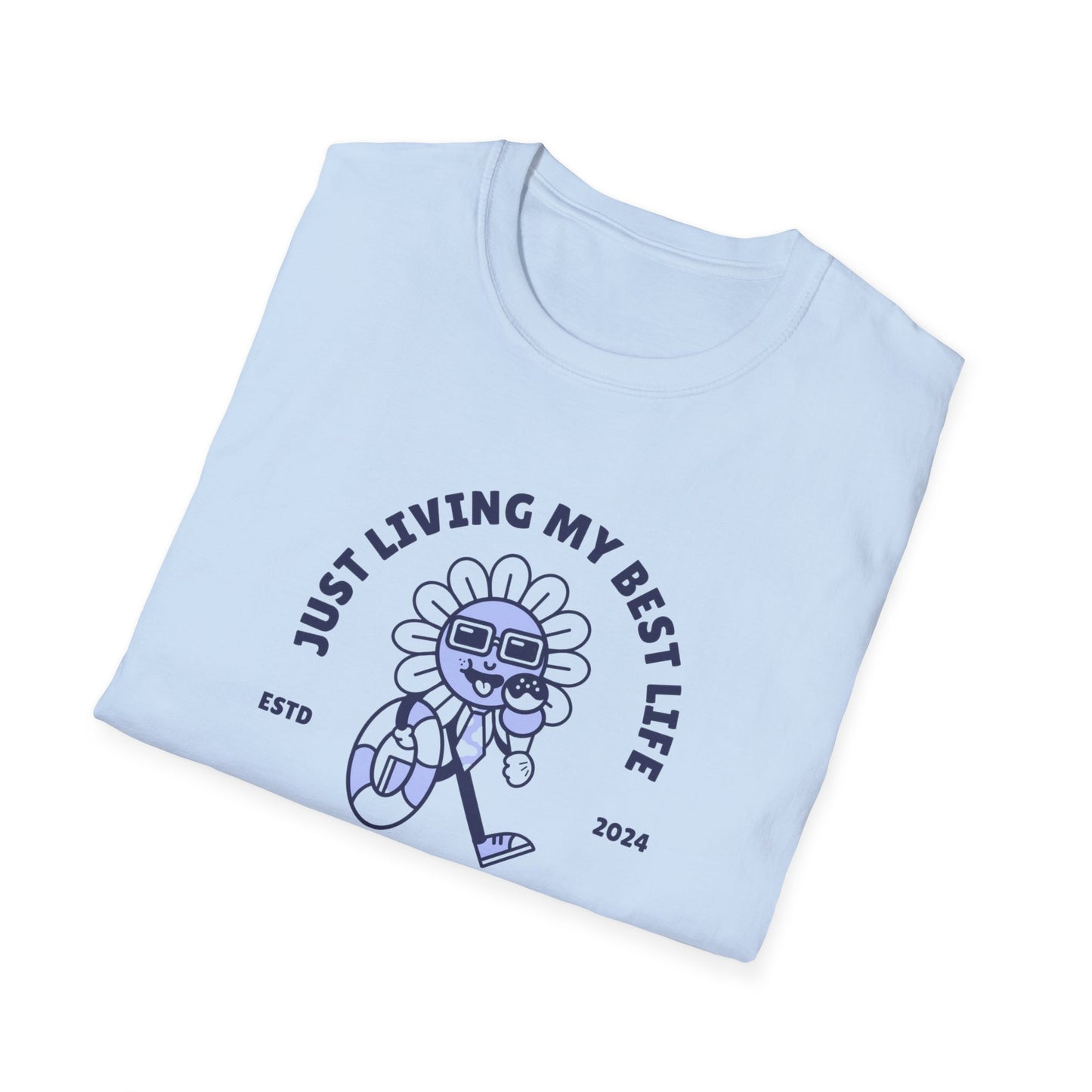 Unisex Softstyle T-Shirt Living my best life est 2024